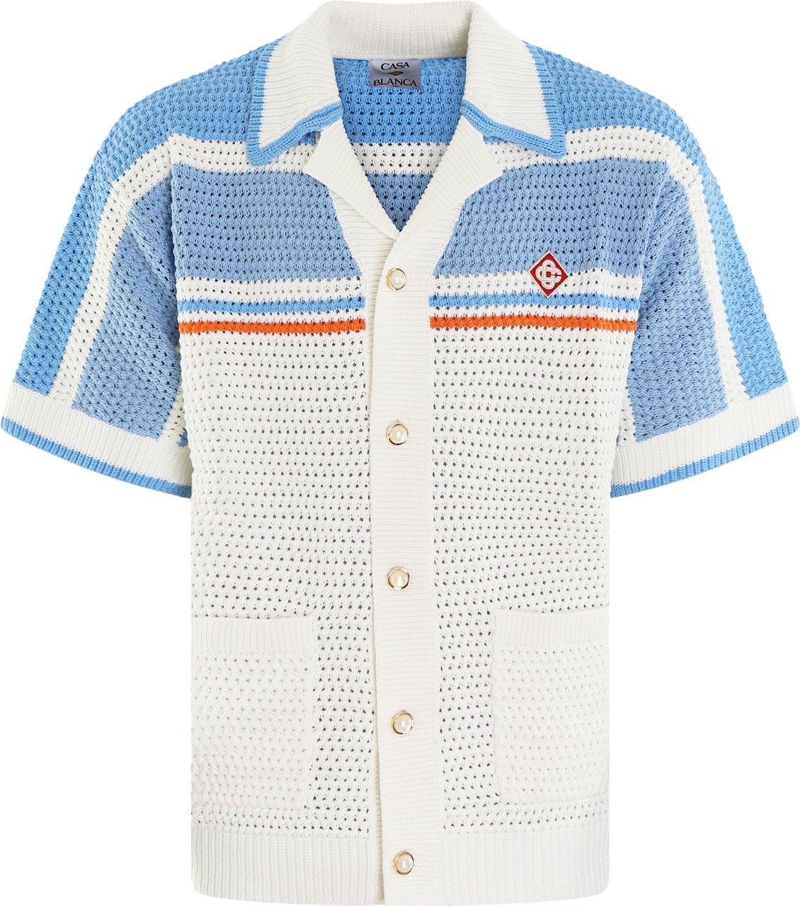 Casablanca Heren Crochet Shirt Wit