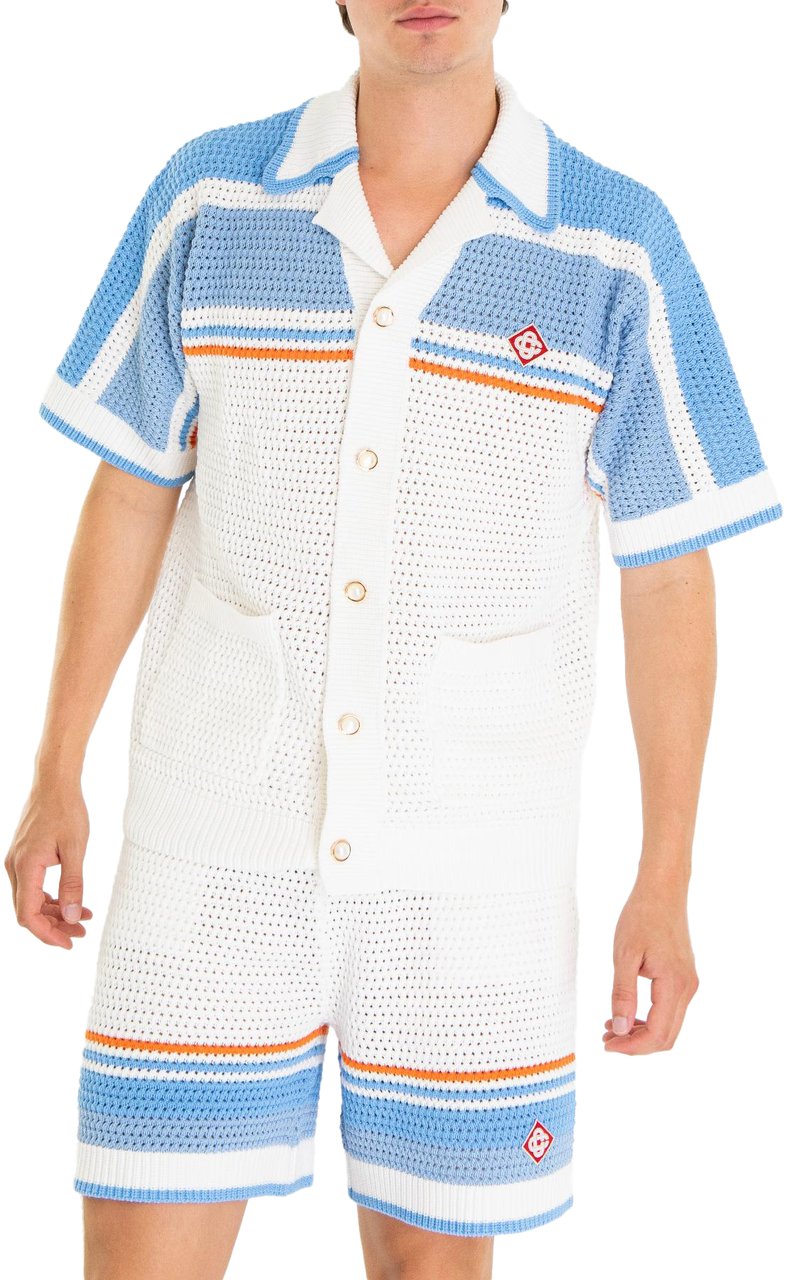 Casablanca Heren Crochet Shirt Wit