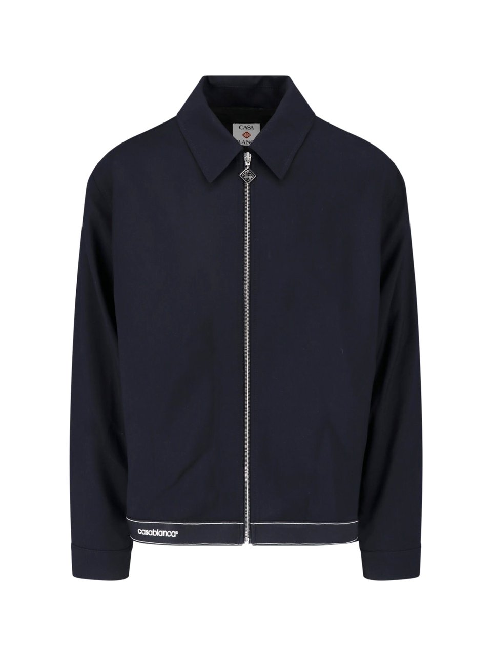 Casablanca Black Virgin Wool Zip Shirt Jacket Zwart