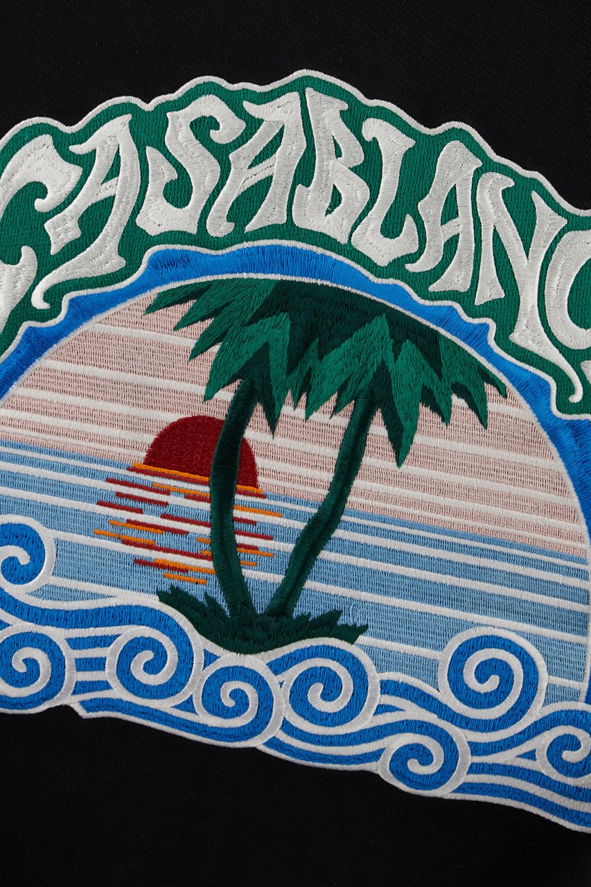 Casablanca Black cotton Tree Emblem sweater Zwart