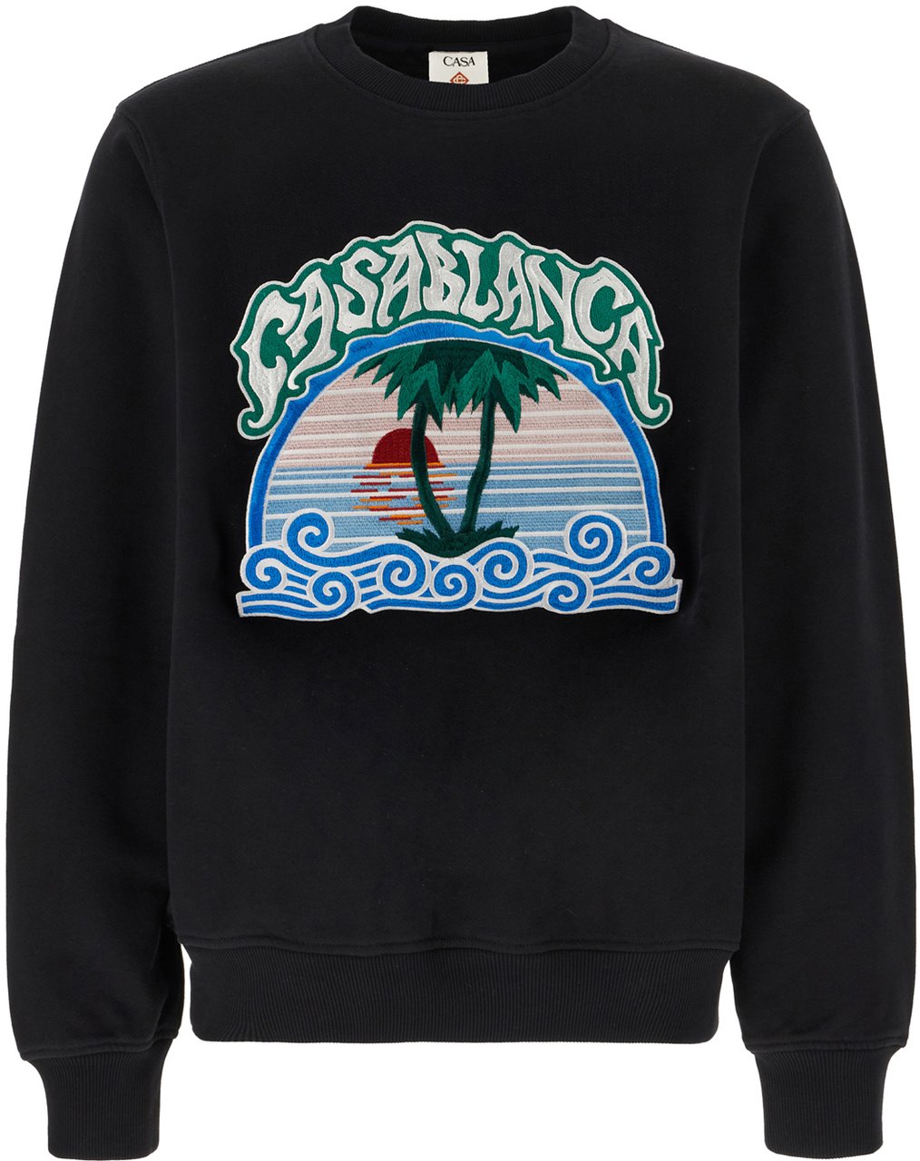 Casablanca Black cotton Tree Emblem sweater Zwart