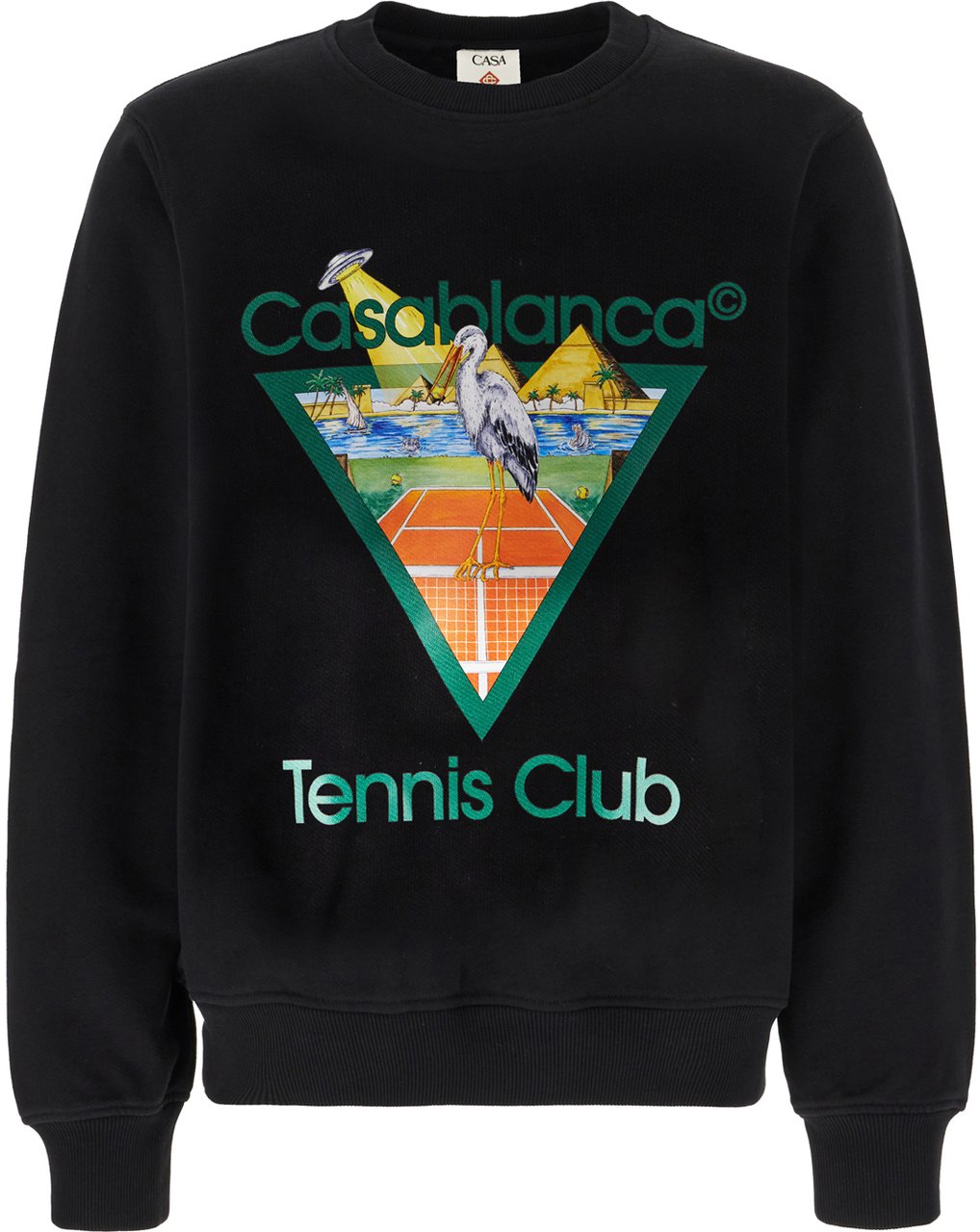 Casablanca Black cotton Tennis Club Triangle sweater Zwart