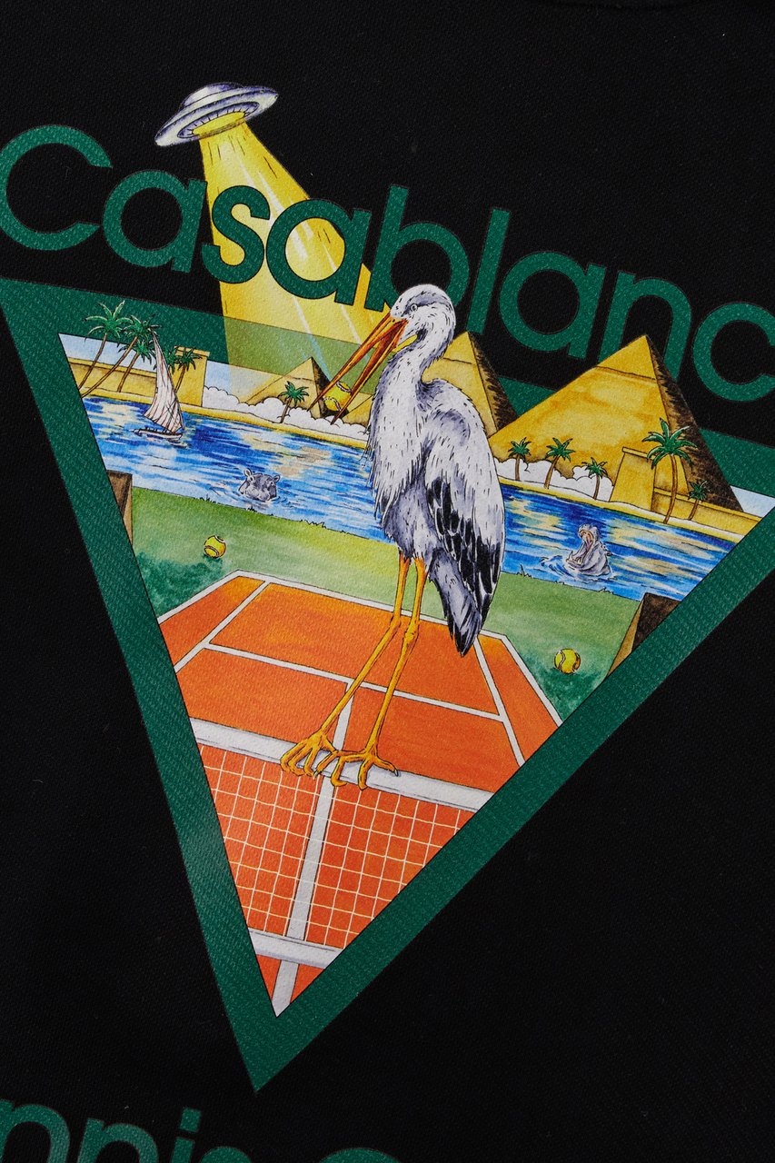 Casablanca Black cotton Tennis Club Triangle sweater Zwart