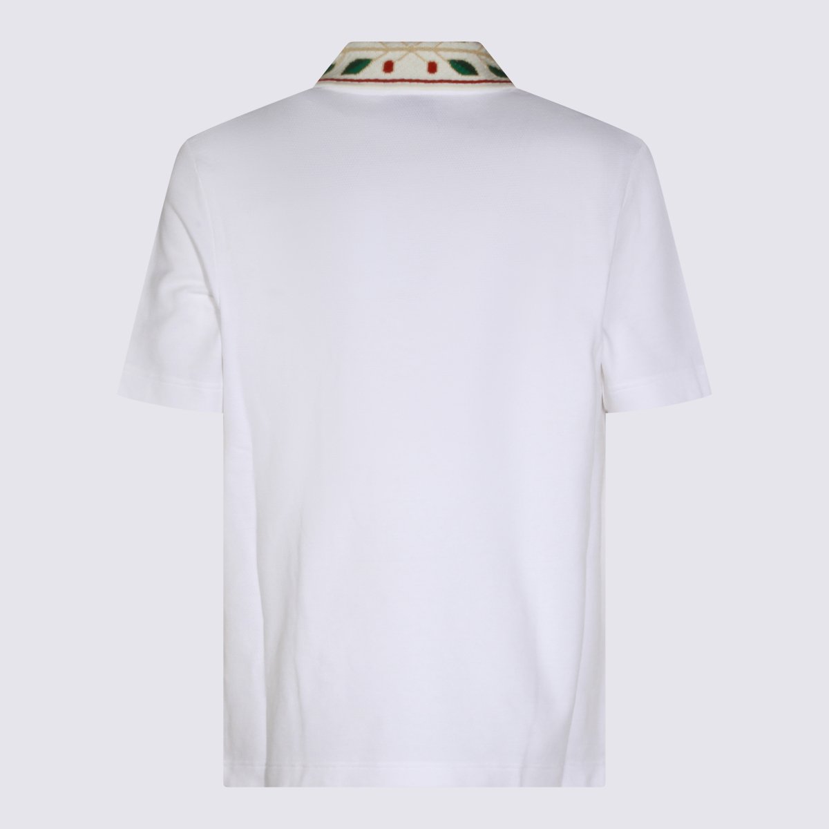 Casablanca Polo Shirt with Distinctive Leaf Pattern Collar Wit