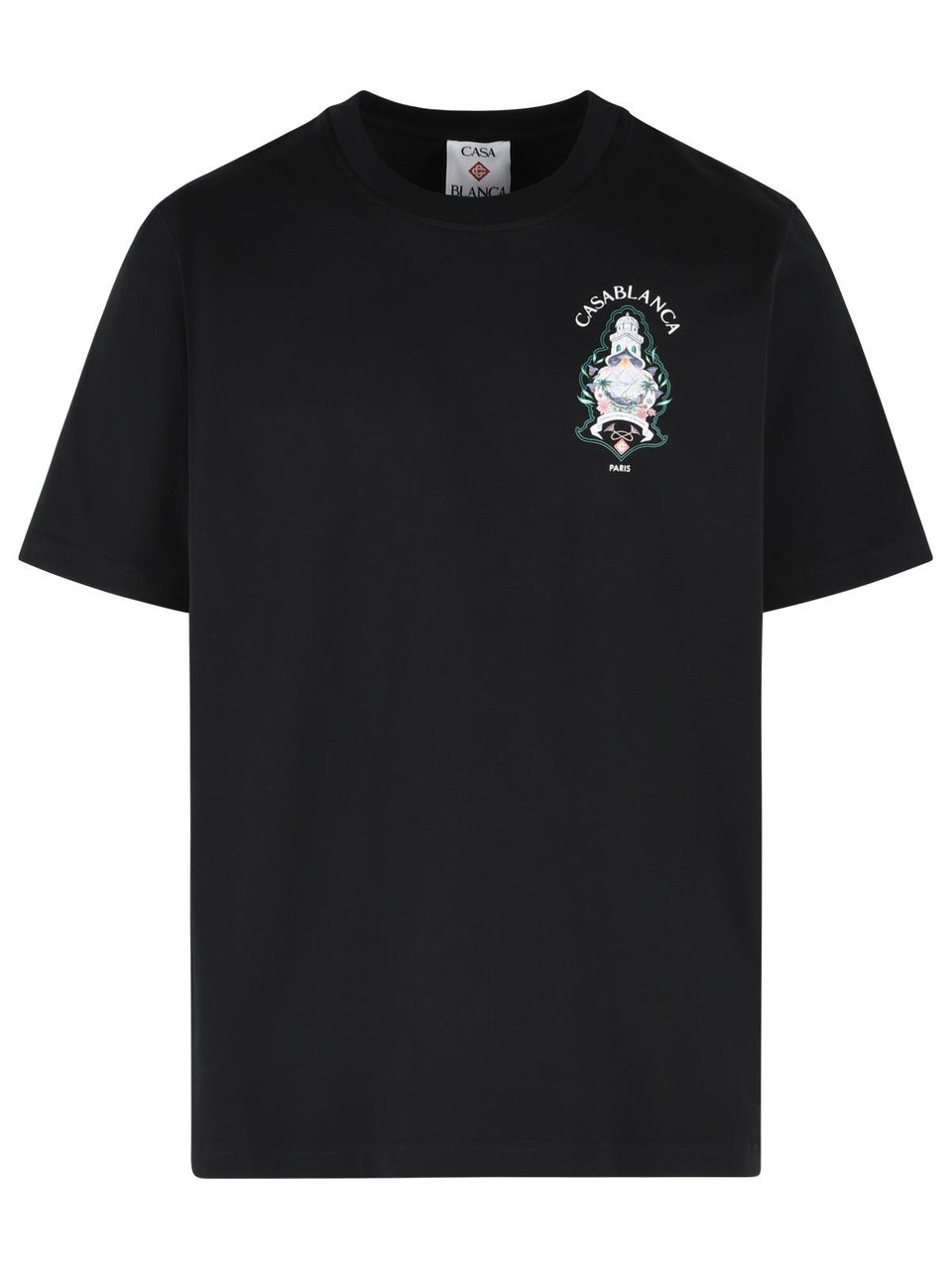 Casablanca 'Hotel Emblem' Black Cotton T-Shirt Zwart