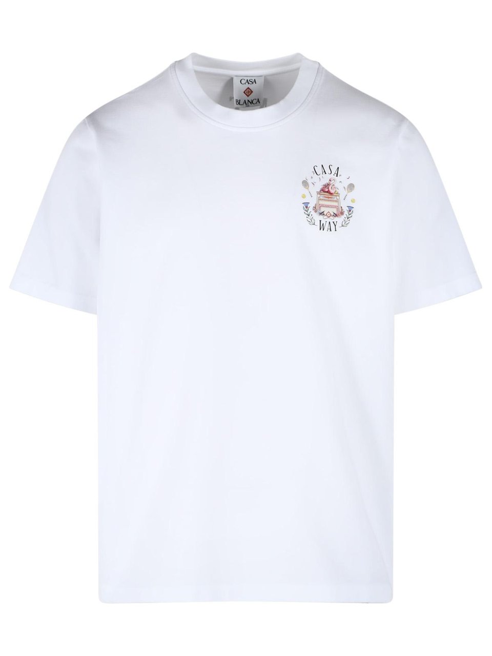 Casablanca 'Casaway' White Cotton T-Shirt Zilver