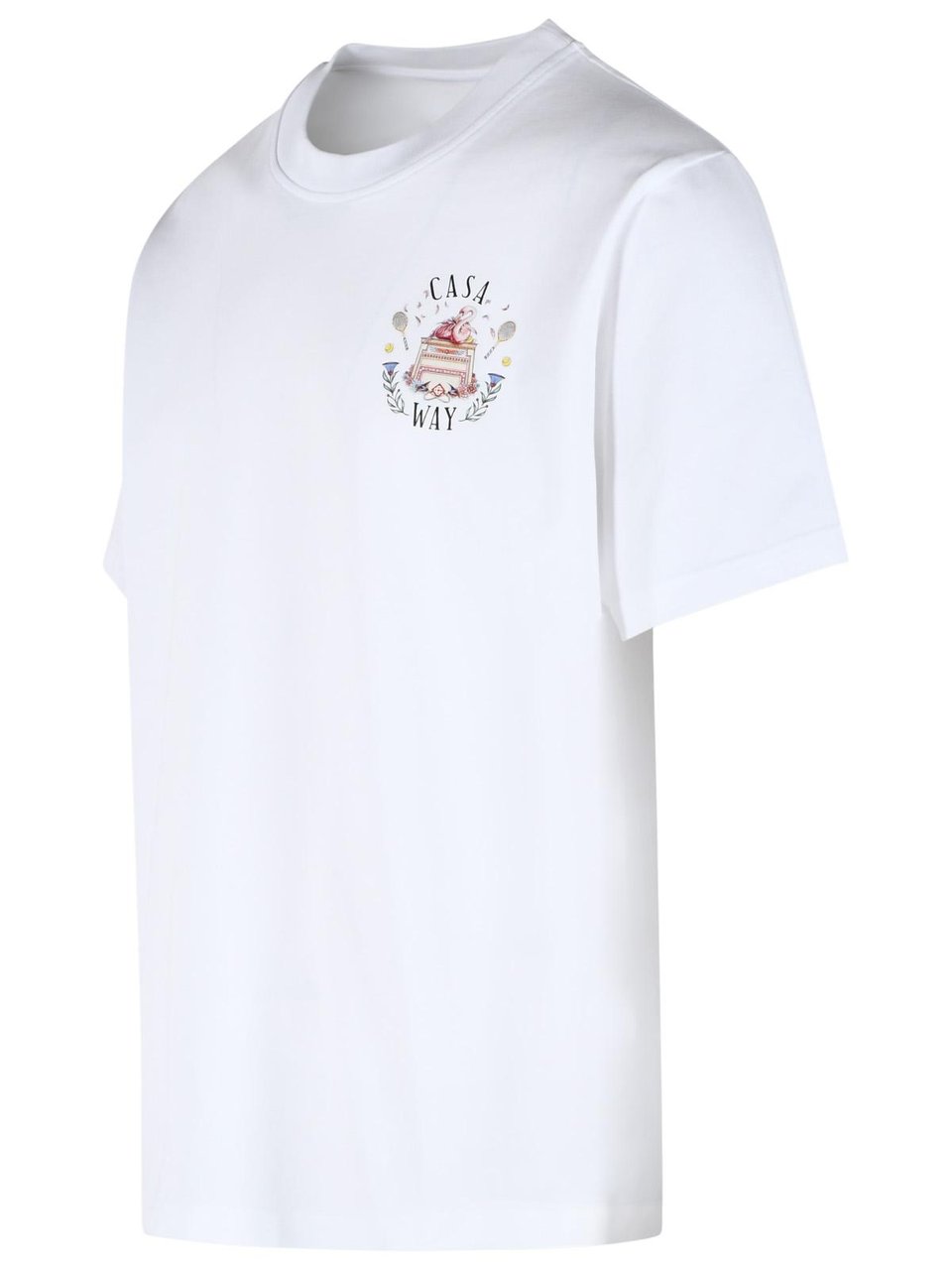 Casablanca 'Casaway' White Cotton T-Shirt Zilver