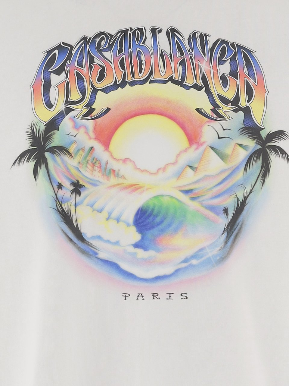 Casablanca White Front Logo Cotton T-Shirt Wit