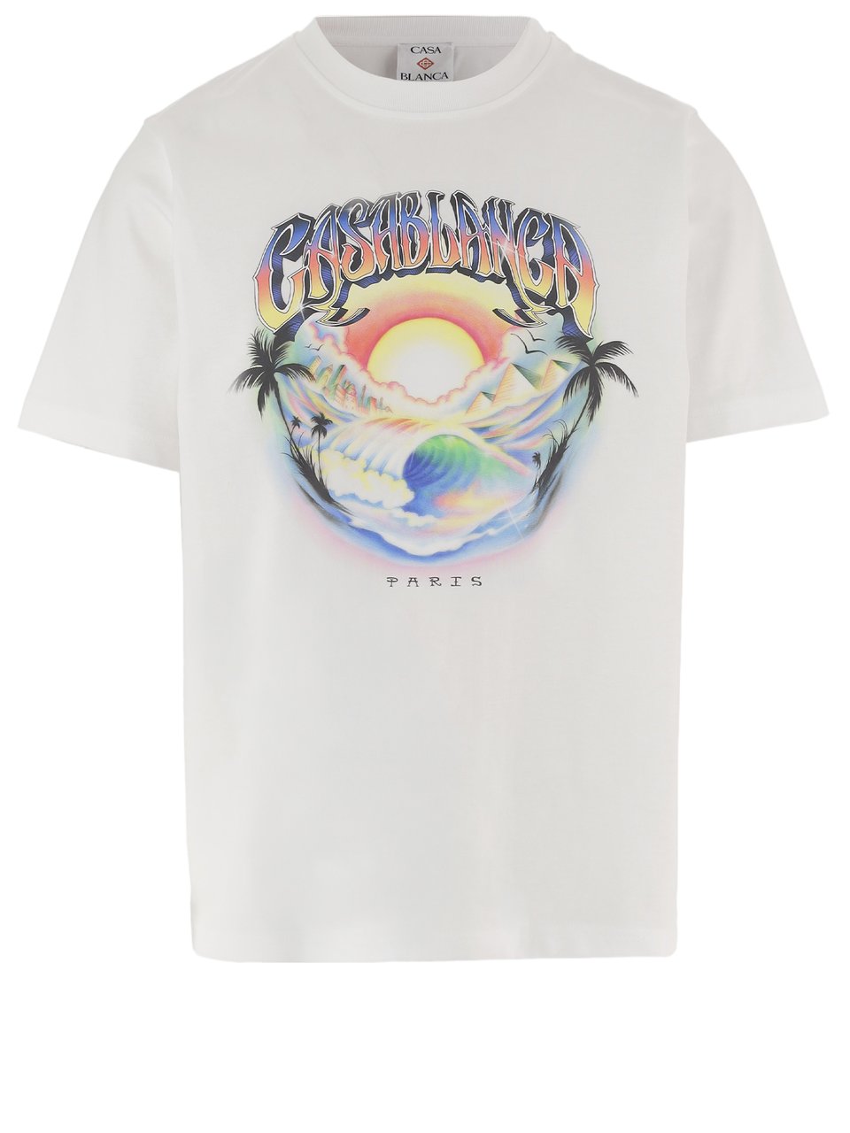 Casablanca White Front Logo Cotton T-Shirt Wit