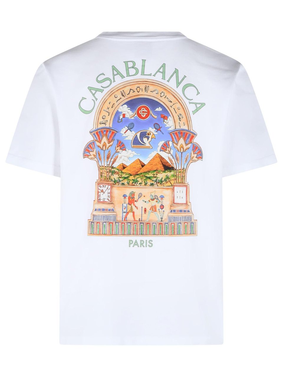 Casablanca 'Egyptian Arch' White Cotton T-Shirt Wit