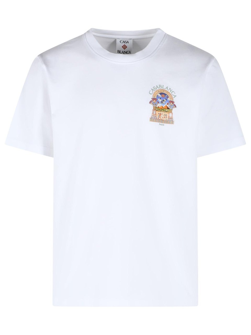 Casablanca 'Egyptian Arch' White Cotton T-Shirt Wit