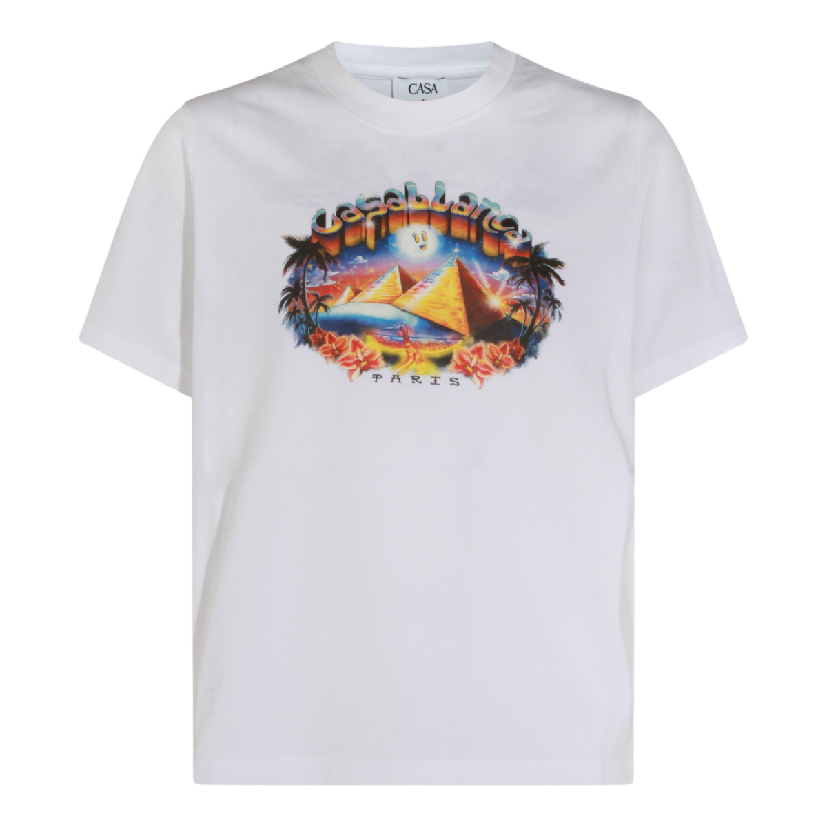 Casablanca White Graphic Print T-Shirt with Artistic Elements Wit