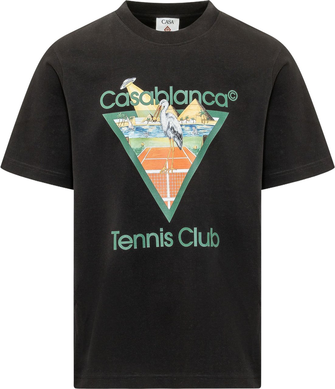 Casablanca T-shirt con Stampa Tennis Zwart