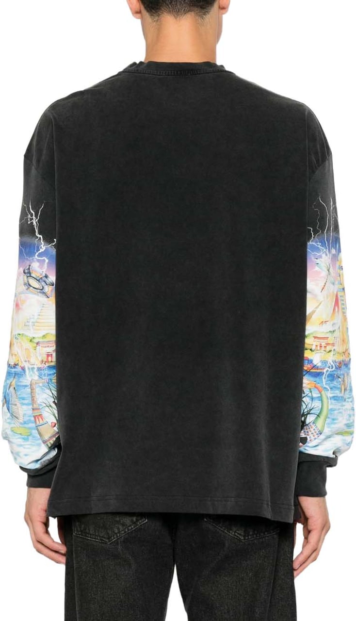 Casablanca T-Shirts And Polos Black Donkergrijs