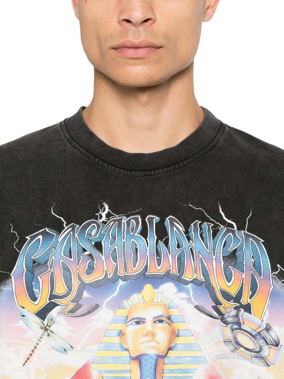 Casablanca T-Shirts And Polos Black Donkergrijs