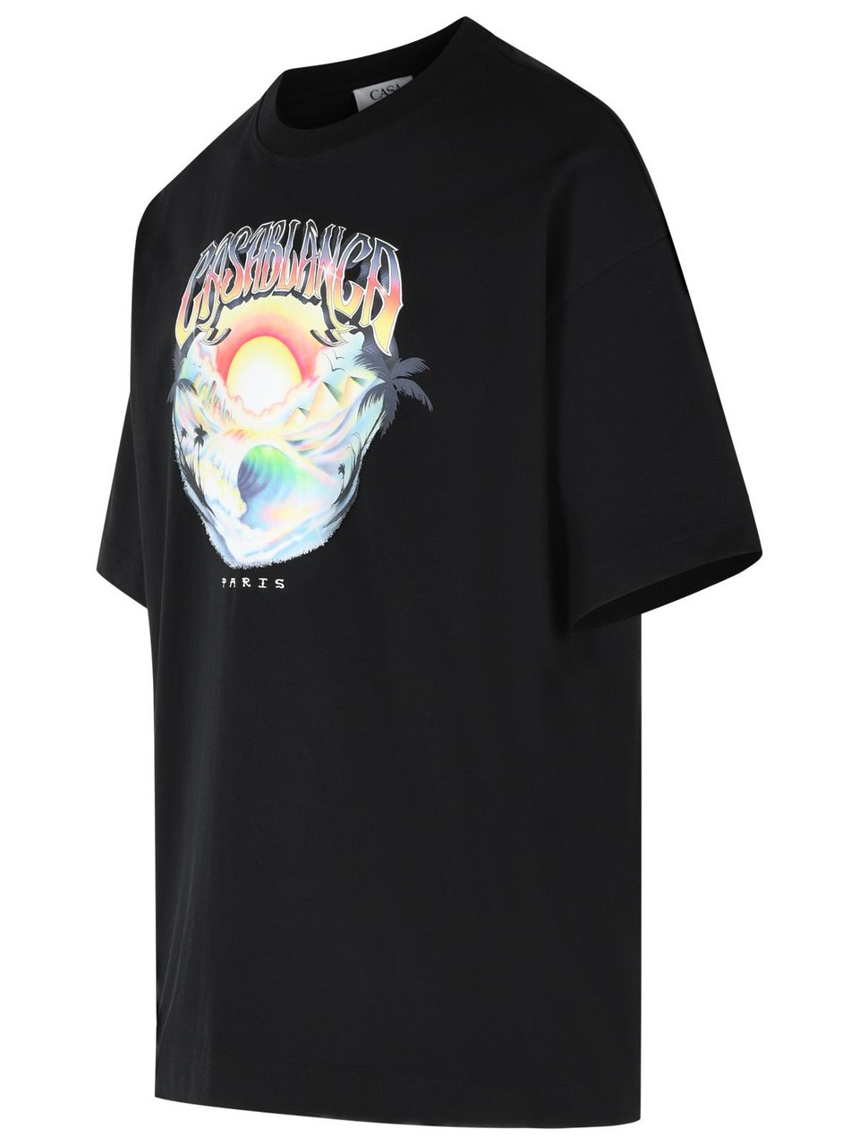 Casablanca 'Casa Airspray' Black Cotton T-Shirt Zwart