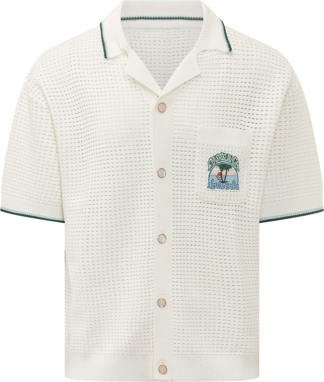 Casablanca Camicia Crochet con Colletto Aperto Wit