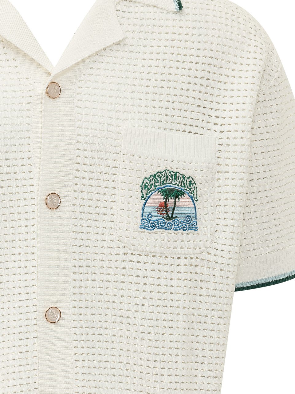 Casablanca Camicia Crochet con Colletto Aperto Wit