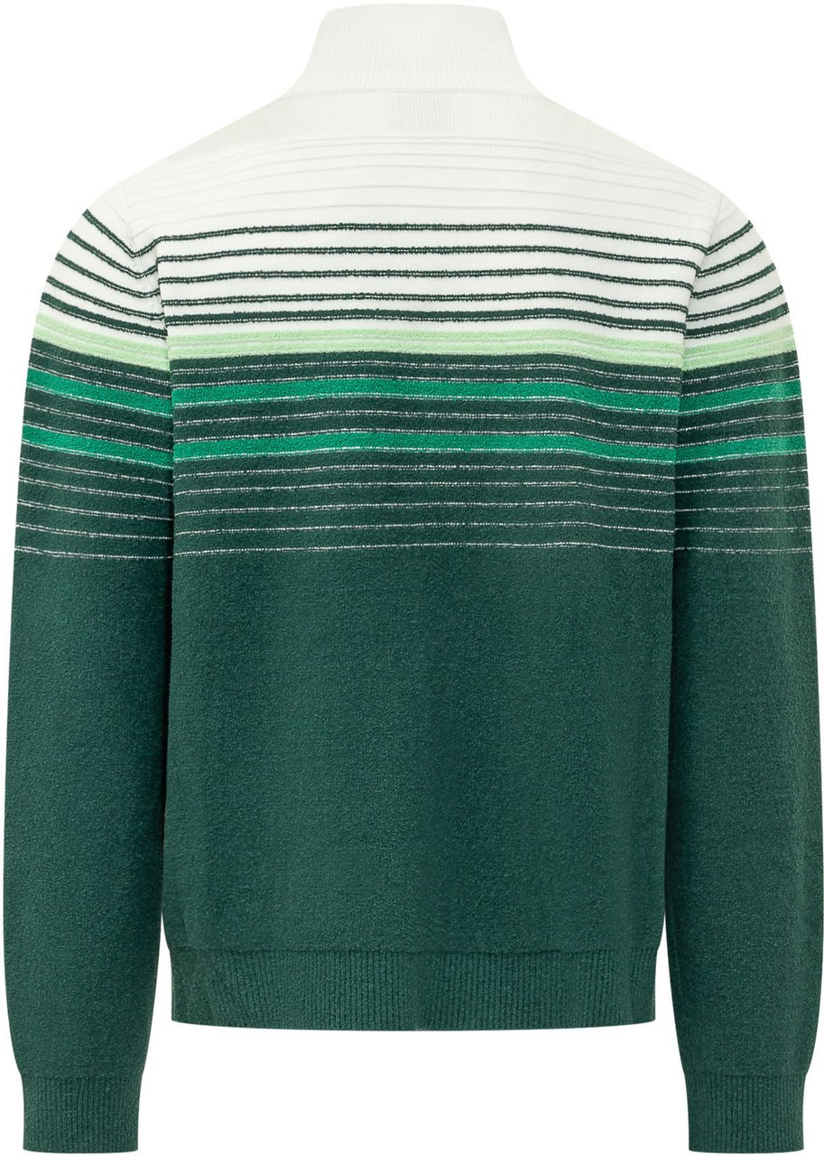Casablanca Giacca Boucle a Righe con Zip Donkergroen