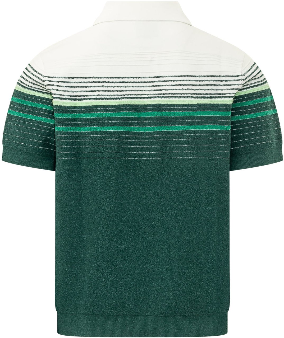 Casablanca Polo a Righe con Patch Donkergroen
