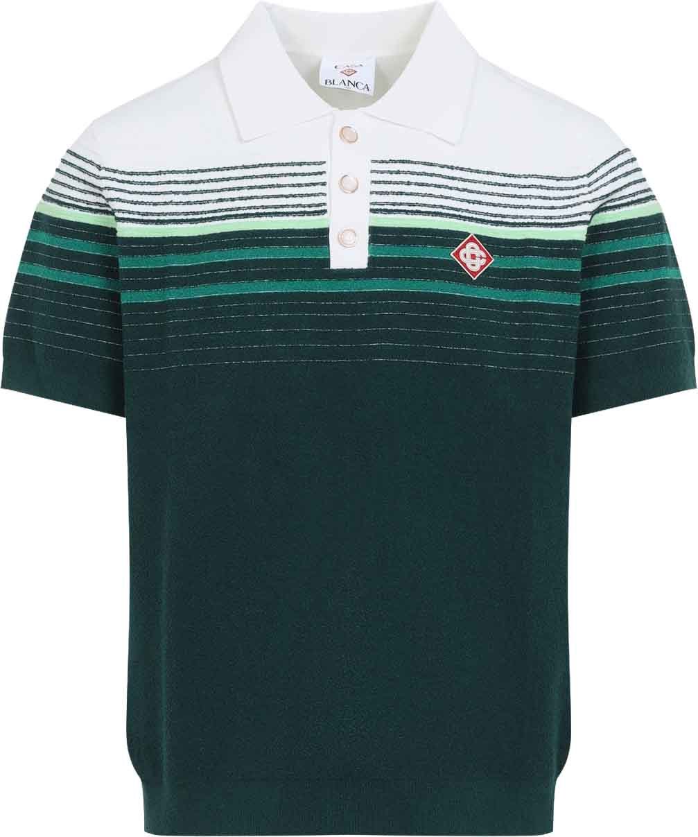 Casablanca Boucle Stripe Knitted Polo Divers