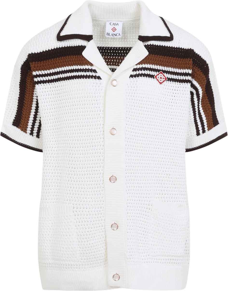 Casablanca Short-Sleeve Crochet Shirt Divers