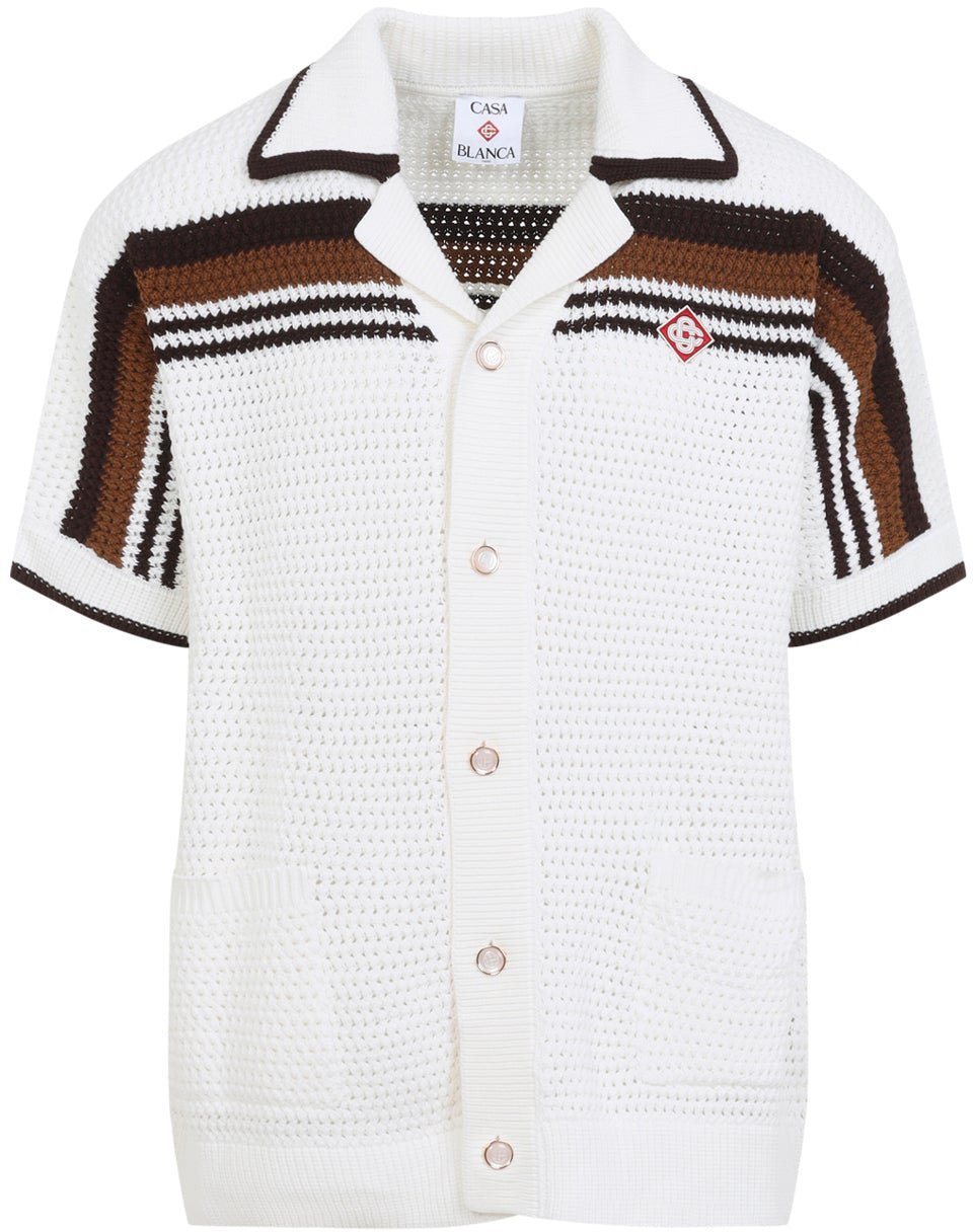 Casablanca Short-Sleeve Crochet Shirt Divers