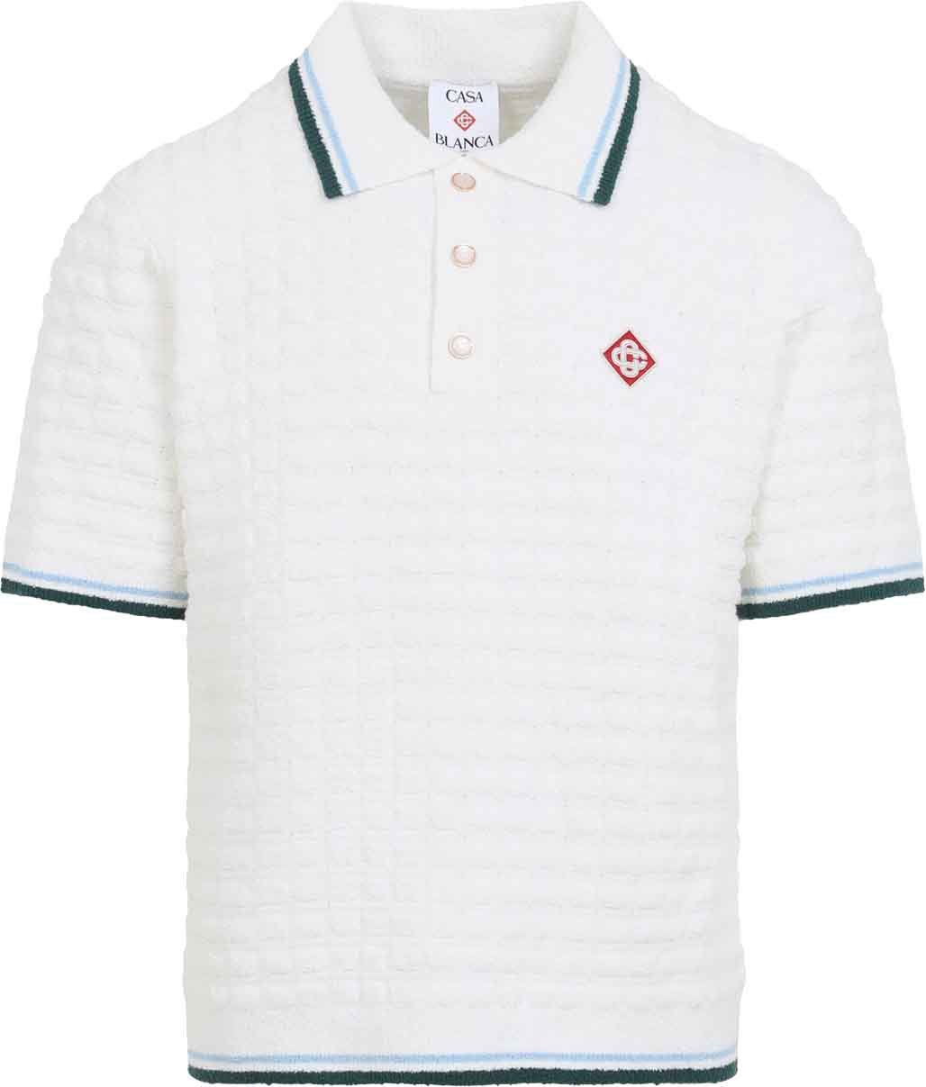 Casablanca Boucle Short-Sleeve Knitted Polo Divers
