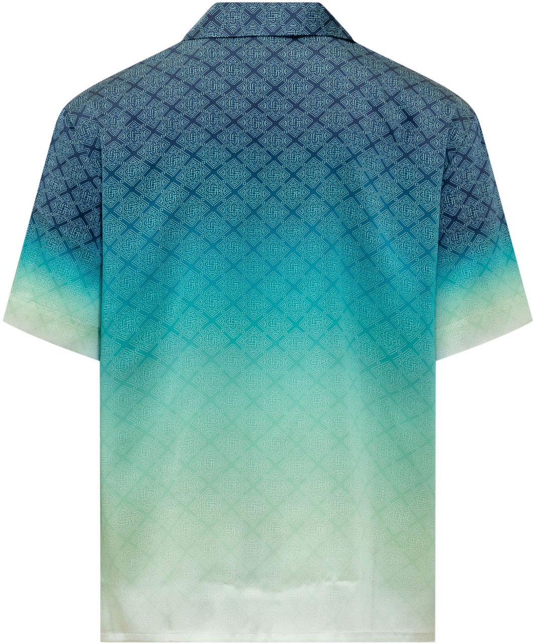 Casablanca Camicia Sfumata con Motivo Geometrico Cyaan