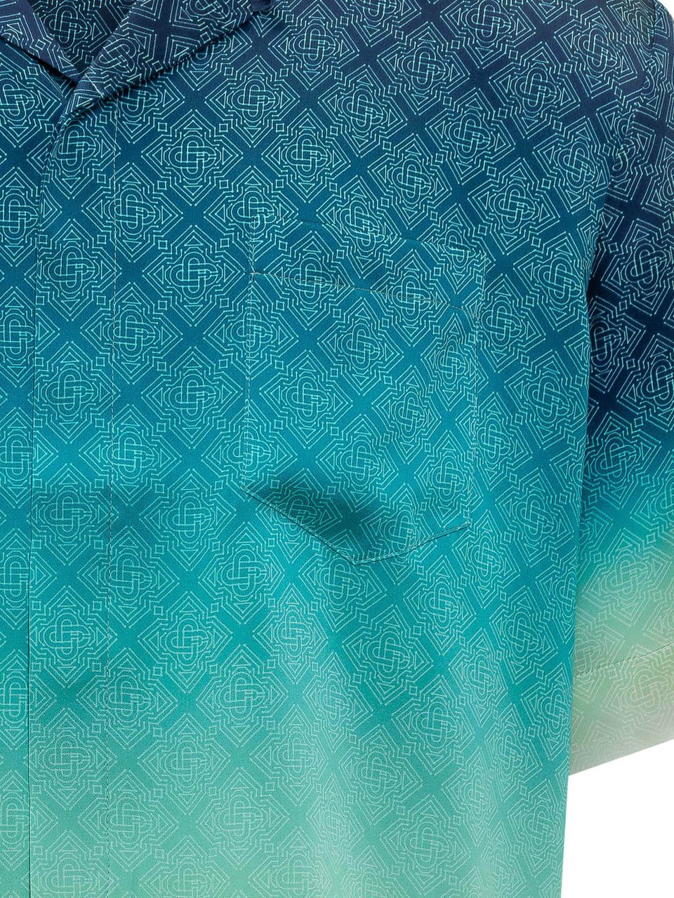Casablanca Camicia Sfumata con Motivo Geometrico Cyaan