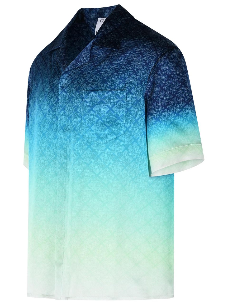 Casablanca 'Circuit Monogram' Blue Silk Shirt Blauw
