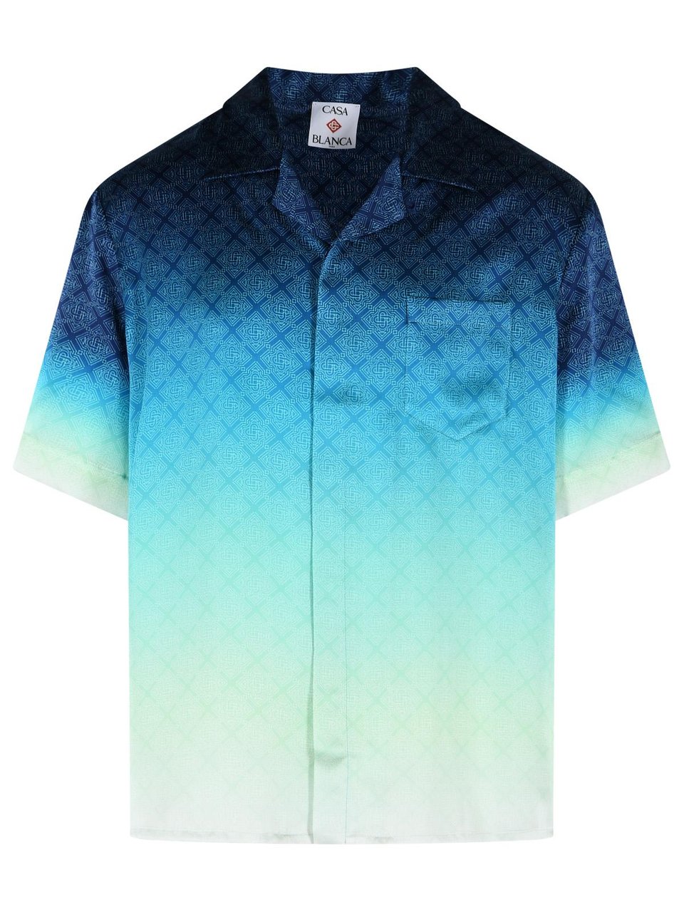 Casablanca 'Circuit Monogram' Blue Silk Shirt Blauw