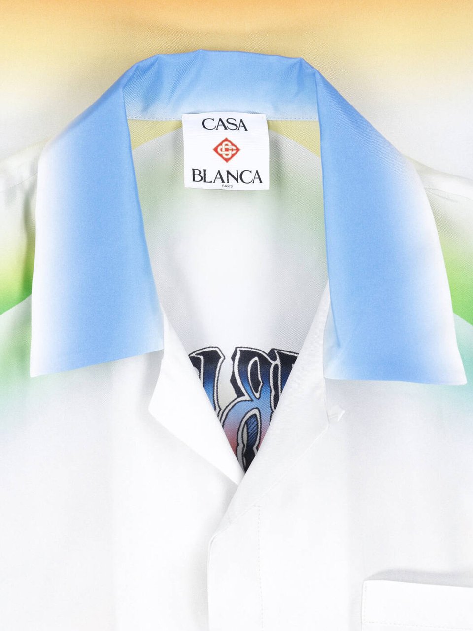 Casablanca Gradient Short-Sleeve Shirt With Sunset Print Wit