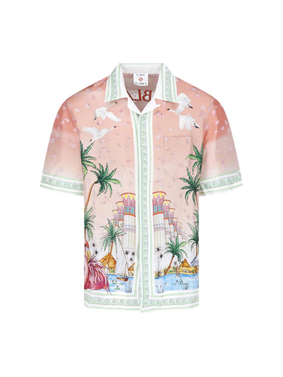 Casablanca Multicolor Silk Ethereal Cuban Casual Shirt Neutraal