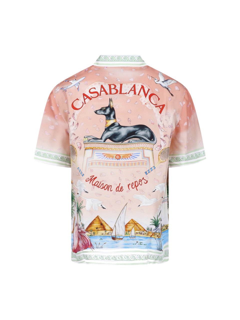 Casablanca Multicolor Silk Ethereal Cuban Casual Shirt Neutraal
