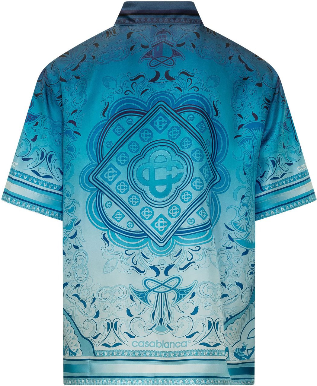 Casablanca Camicia con Stampa Ornamentale Cyaan