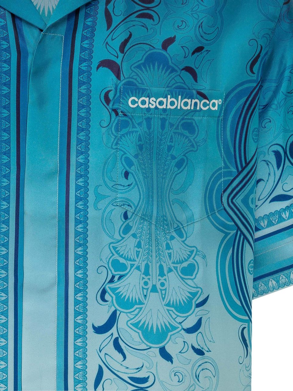 Casablanca Camicia con Stampa Ornamentale Cyaan