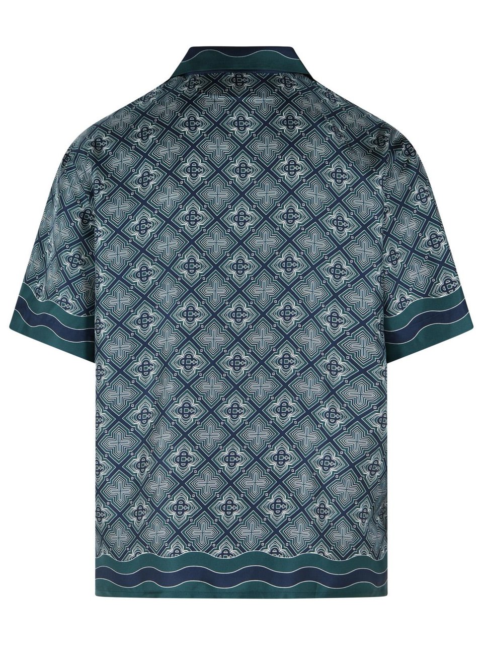 Casablanca 'Radiating Monogram' Green Silk Shirt Grijs