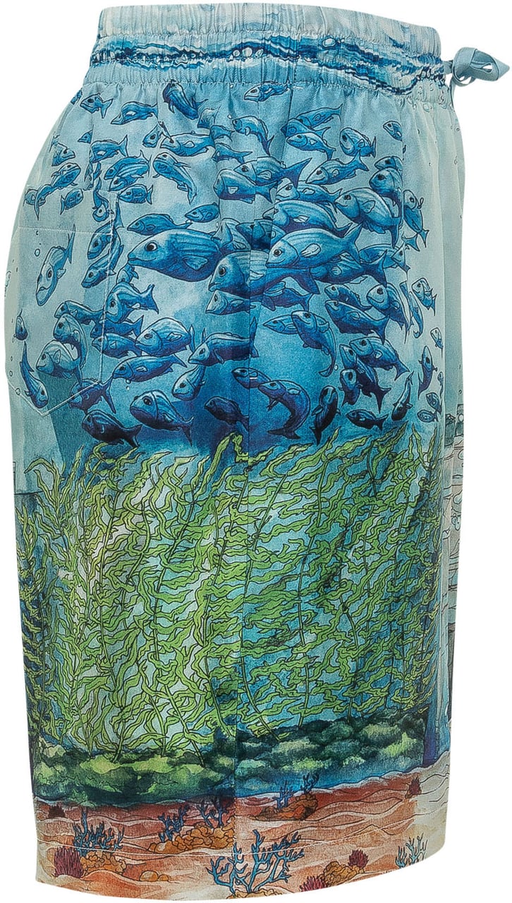 Casablanca Shorts Trompe L'Oeil Lichtblauw