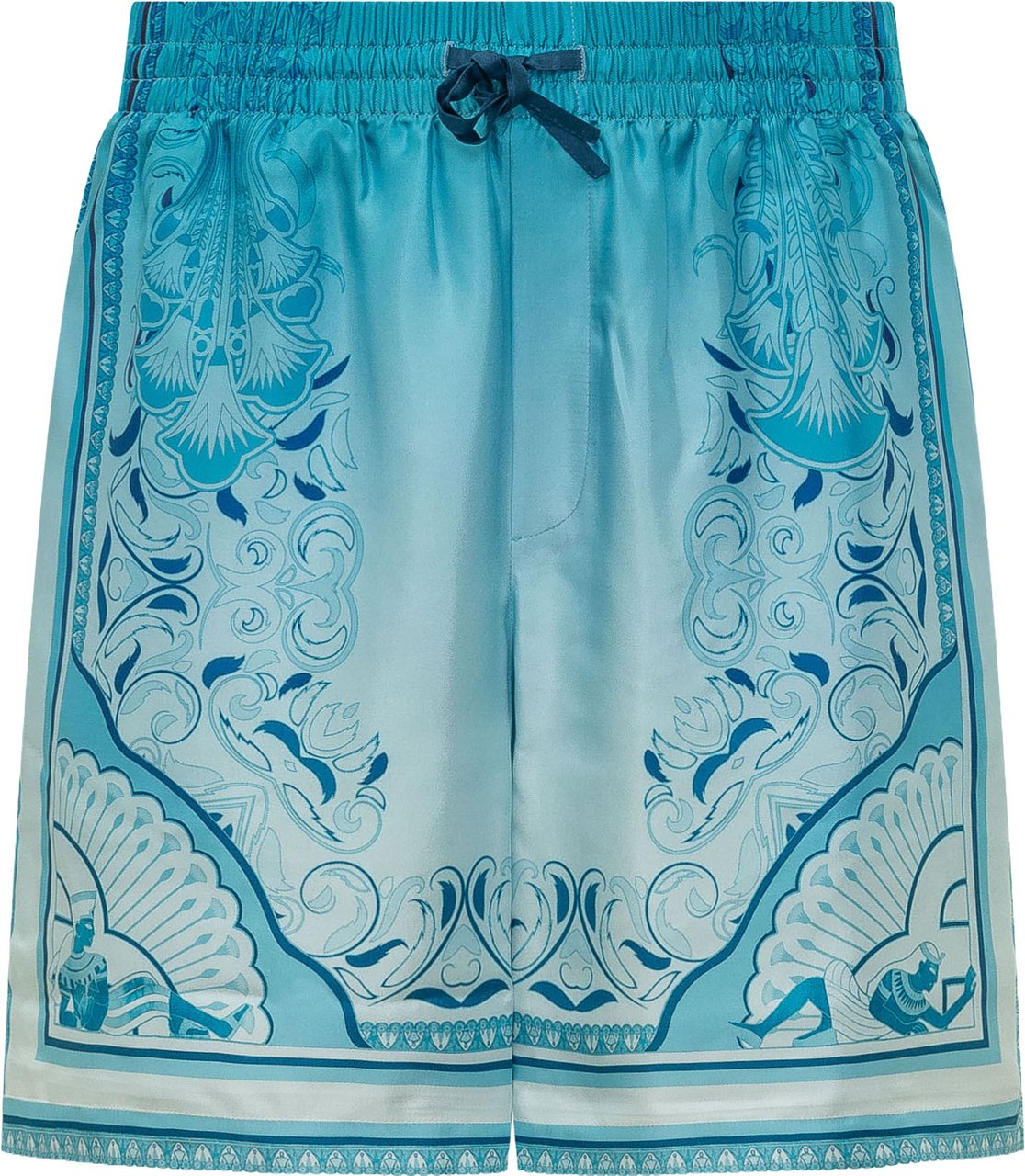 Casablanca Shorts con Stampa Ornamentale Cyaan