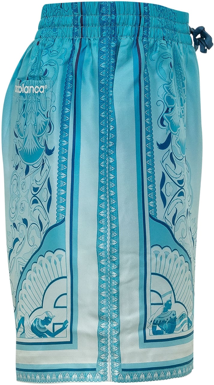 Casablanca Shorts con Stampa Ornamentale Cyaan