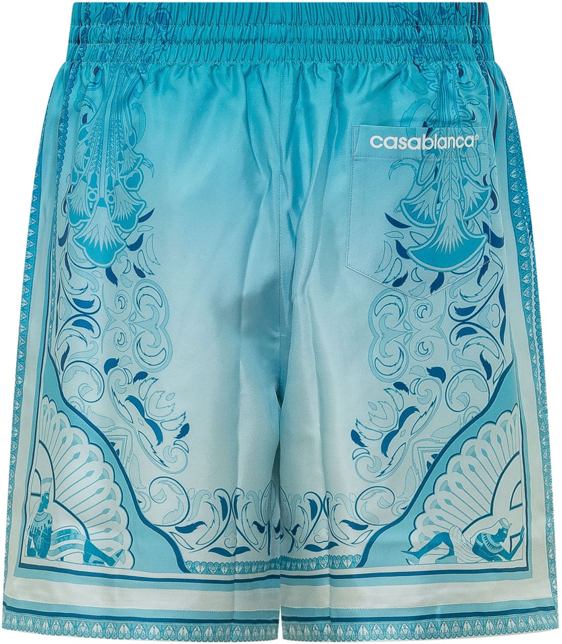 Casablanca Shorts con Stampa Ornamentale Cyaan