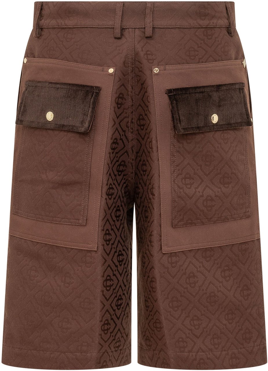 Casablanca Shorts Cargo con Tasche Applicate Bruin