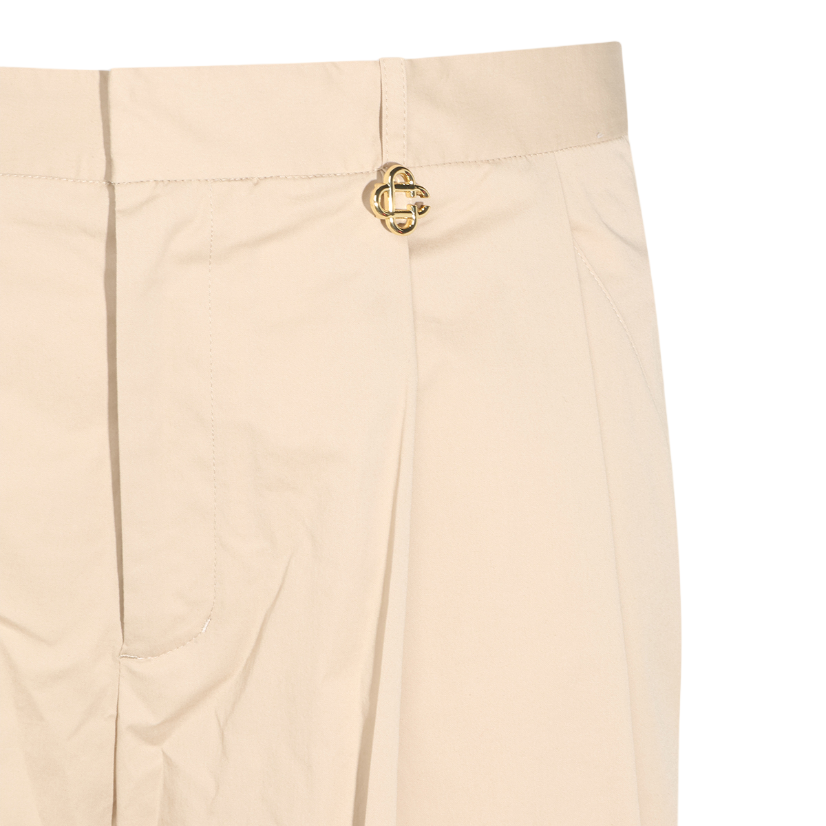 Casablanca High-Waisted Tailored Trousers with Front Pleats Neutraal