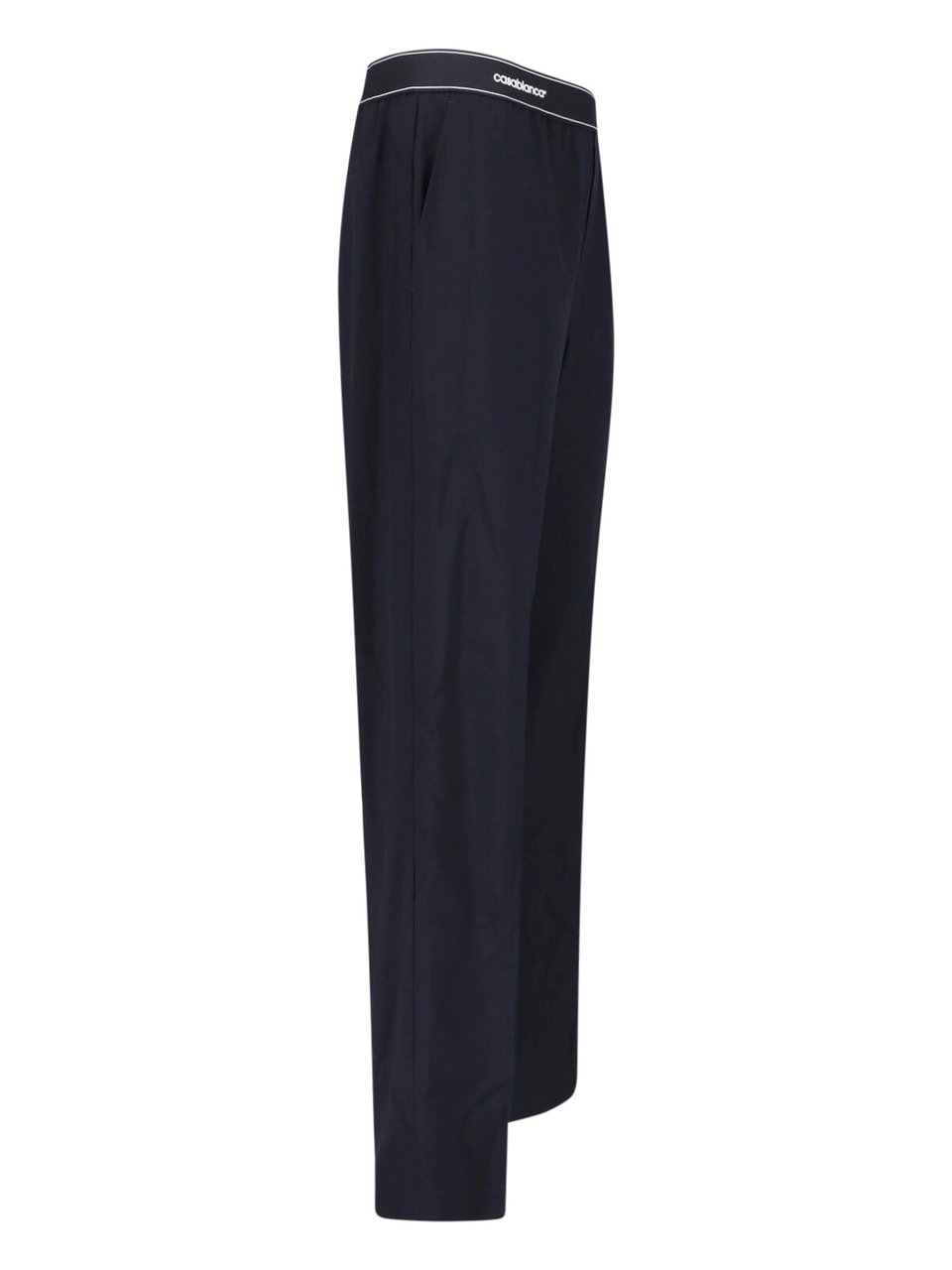 Casablanca Black Virgin Wool Straight-Leg Pants Zwart