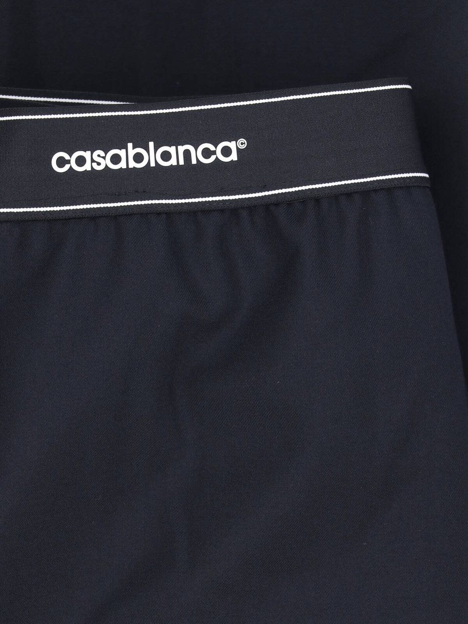 Casablanca Black Virgin Wool Straight-Leg Pants Zwart