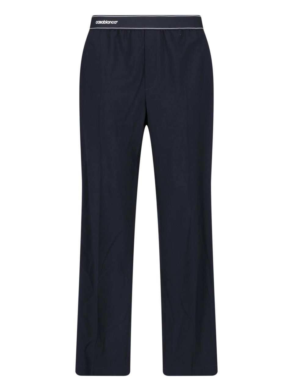 Casablanca Black Virgin Wool Straight-Leg Pants Zwart