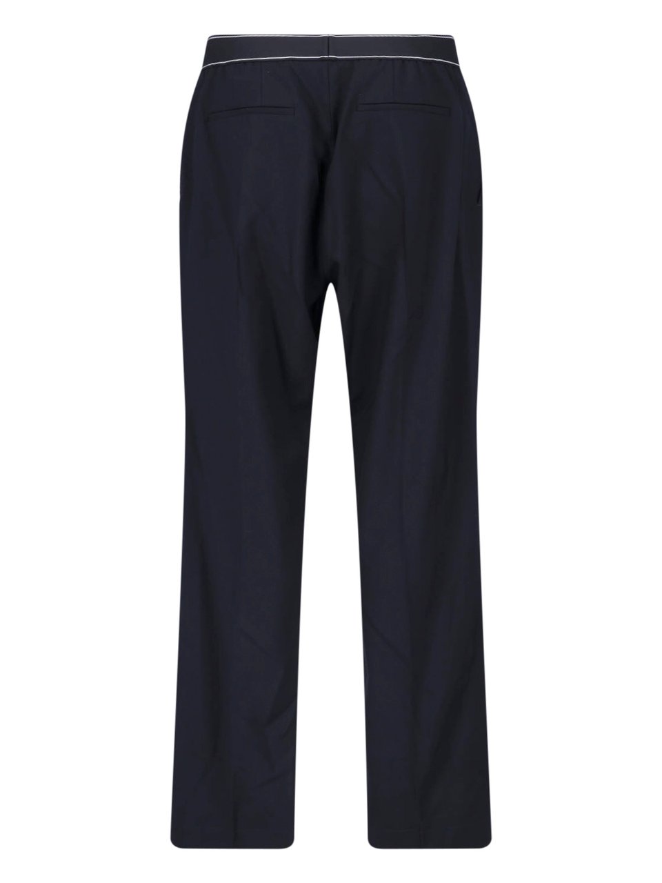 Casablanca Black Virgin Wool Straight-Leg Pants Zwart