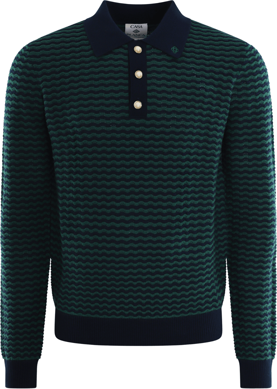 Casablanca Heren Mini Wave Polo Groen Groen