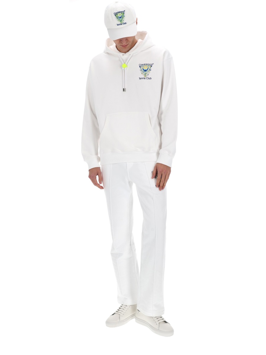 Casablanca Neutrals Tennis Club Icon Cotton Hoodie Wit